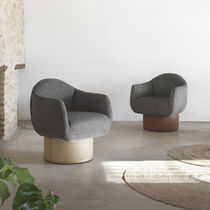 Sillón contemporáneo / de cuero / de tejido...