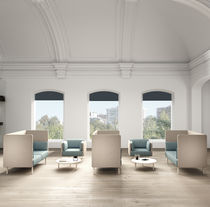 Sofá contemporáneo / gris / beis / azul
