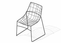 Silla contemporánea / de metal lacado /...
