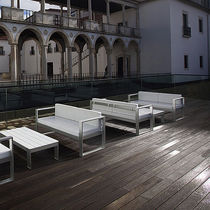 Sofá contemporáneo / de jardín / gris /...