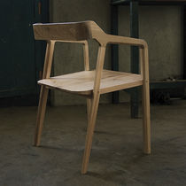 Silla contemporánea / de tejido / de roble...