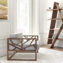 Sillón contemporáneo / de tejido / de madera...