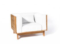 Sillón contemporáneo / de teca / de jardín