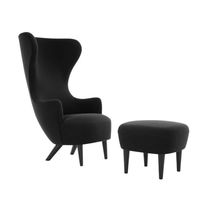 Sillón contemporáneo / de tejido / de roble...