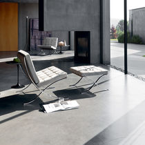 Sillón bajo de diseño Bauhaus / de cuero...
