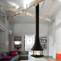 Chimenea de leña / contemporánea / hogar...