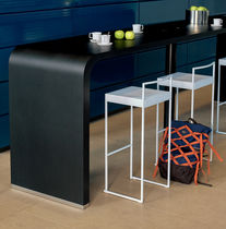 Silla de bar contemporánea / de cuero /...