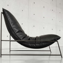 Sillón contemporáneo / de tejido / de cuero...