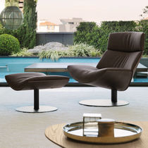 Sillón contemporáneo / de cuero / de fresno...