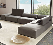 Sofá modular / contemporáneo / gris / blanco