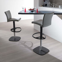 Silla de bar contemporánea / de cuero /...
