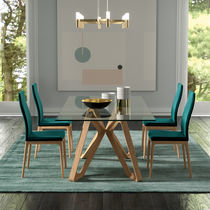 Mesa de comedor contemporánea / de cristal...