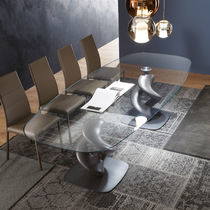 Mesa de comedor contemporánea / de vidrio...
