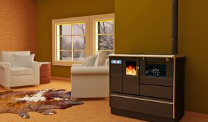 cocina con horno de leña / para caldera