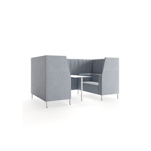 banqueta modular / contemporánea / de tejido / de cuero