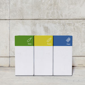 cubo de basura público / de hormigón / para espacio público / contemporáneo