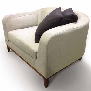 sillón de diseño orgánico / de tejido / con reposabrazos / con respaldo alto