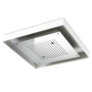 rociador de ducha empotrable de techo / cuadrado / lluvia / con iluminación integrada