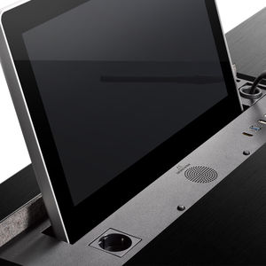 pantalla táctil retráctil / para mesa de conferencias / empotrable