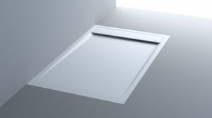 plato de ducha rectangular / de fibra acrílica / a medida / antideslizante