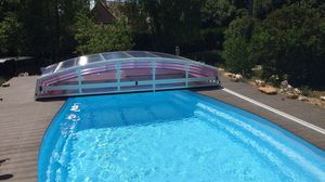 Cubierta para piscina baja - LOW PALMA - abrisol - telescópica / de
