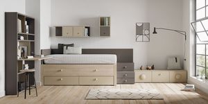 habitación para niños de madera lacada
