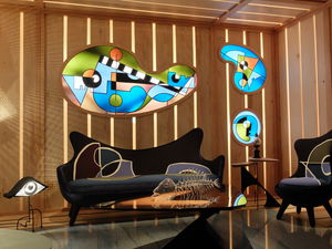 panel decorativo de vidrio / de pared / liso / translúcido