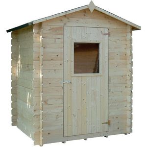 almacén de herramientas de madera