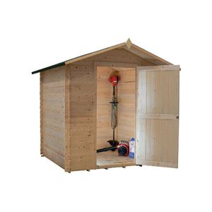 almacén de herramientas de madera
