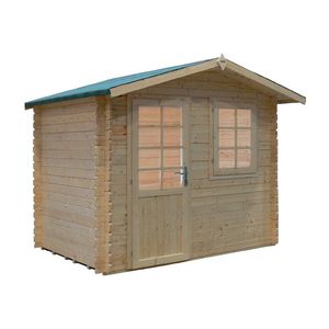 almacén de herramientas de madera