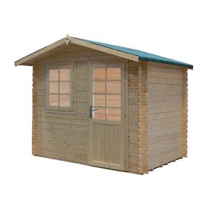 almacén de herramientas de madera