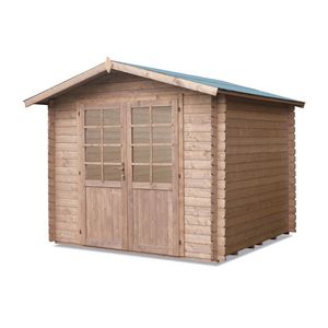 almacén de herramientas de madera