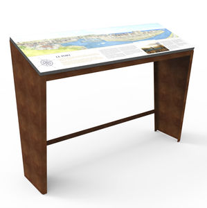 mesa de orientación de acero Corten