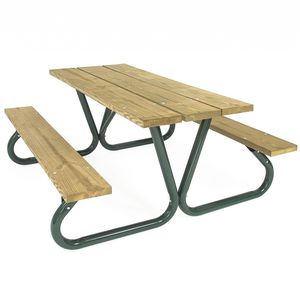 mesa de pícnic clásica / de madera / de aluminio / rectangular