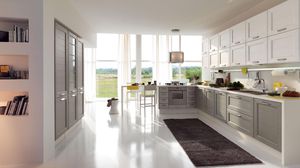 cocina clásica / de madera maciza / con asideros