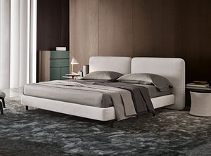 cama de matrimonio / contemporánea / tapizada / de cuero