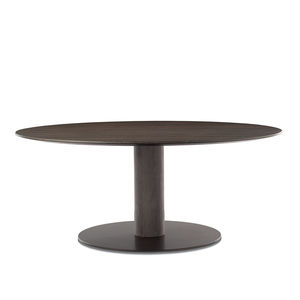 mesa de comedor contemporánea / de madera / de metal / con base metálica