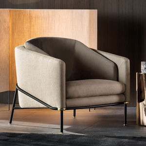 sillón contemporáneo / de tejido / de metal / de espuma de poliuretano