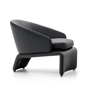 sillón contemporáneo / de tejido / de cuero / de espuma de poliuretano