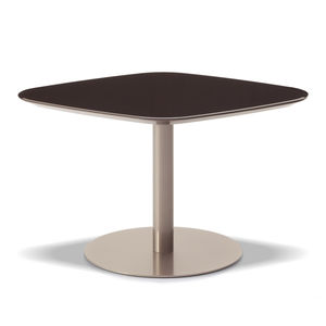 mesa contemporánea / de metal / de material laminado / con base metálica