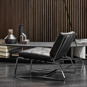 sillón contemporáneo / de poliuretano / de tejido / de cuero