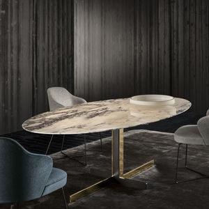 mesa de comedor contemporánea / de roble / de metal / de metal pintado