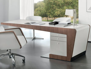 escritorio multimedia / de chapa de madera / moderno / para el sector servicios