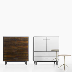 aparador alto / contemporáneo / de MDF lacado / de chapa de madera