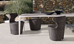 mesa contemporánea / de Cristalplant® / rectangular / de jardín