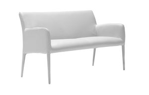 banqueta contemporánea / de tejido / con respaldo / de interior