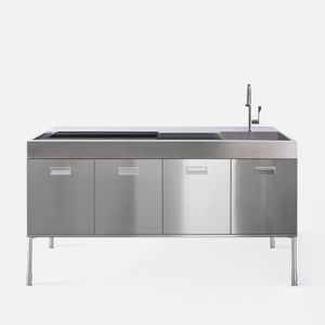 isla de cocina de acero inoxidable