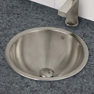 lavabo bajo encimera / redondo / acero inoxidable / moderno