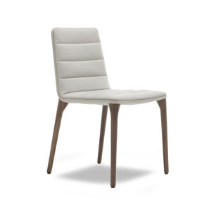 silla minimalista / tapizada / de tejido / de roble