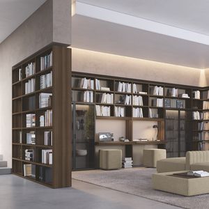 biblioteca modular / de esquina / suelo-techo / contemporánea